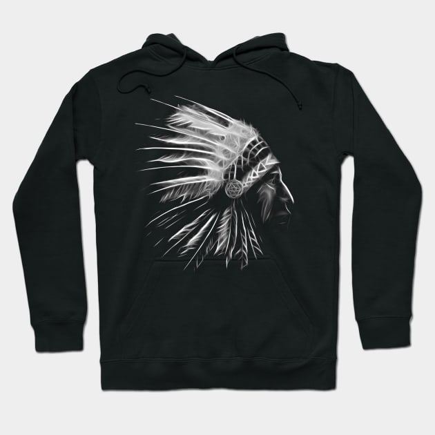 indian apache, black shirt Hoodie by hottehue